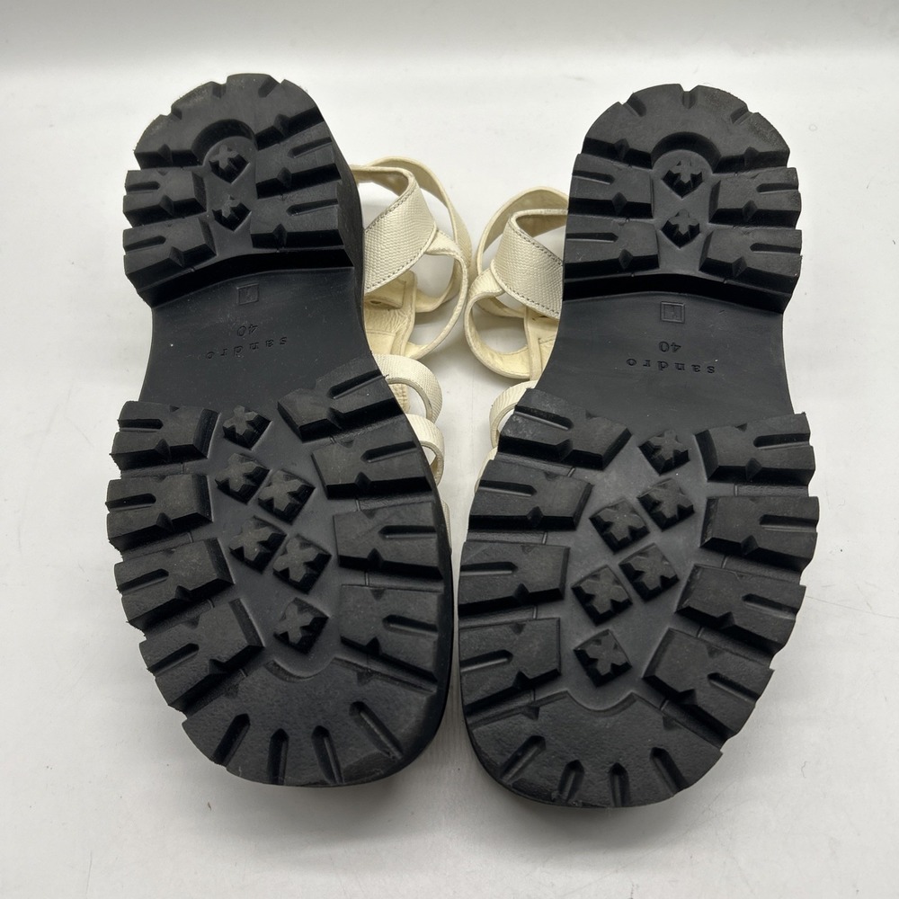 SANDRO Sandals Womens‎ 40 US 8.5 Stud Lizard Leather Gladiator RockChic - Picture 14 of 16